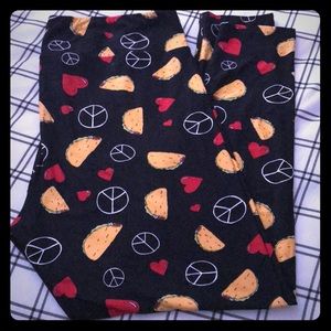 LuLaRoe Peace, Love and Tacos TC2 Leggings